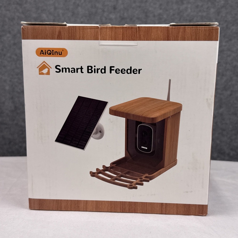 AiQinu Smart Bird Feeder with Camera Solar Powered‎ AI Recognition HD Video WiFi